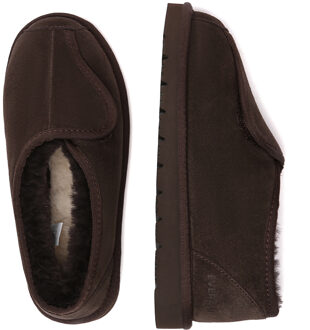 EVER AU Australië Heren Mosgroene Verstelbare Schaapswollen Slippers Chocoladebruin - EU 47.5 / UK 12