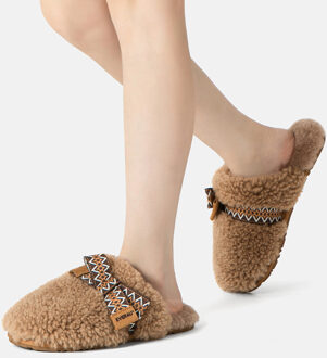 EVER AU Australië Vrouwen Moorhen Schapenvacht Boog Slippers Bruin - EU 39/ UK 6