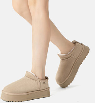 EVER AU Australië Vrouwen Partridge Classic Ultra Mini Platformlaarzen Zand - EU 39/ UK 6