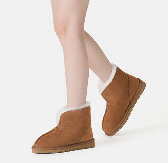 EVER AU dames enkelpantoffels-OWL Kastanjebruin