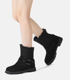 EVER AU Dames halfhoge mode-laarzen-PHEASANT Zwart