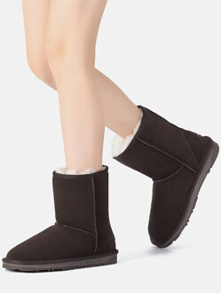 EVER AU Dames korte klassieke laarzen-PARROT Chocoladebruin - EU 36 / UK 3