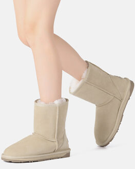 EVER AU Dames korte klassieke laarzen-PARROT Crème