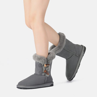 EVER AU Dames korte laarzen met hoornschakelaar-STORK Grijs - EU 36