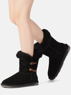 EVER AU Dames korte laarzen met hoornschakelaar-STORK Zwart - EU 39/ UK 6