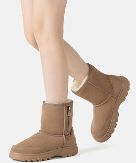 EVER AU Dames korte laarzen met ritssluiting-STARLING Kastanjebruin - EU 37 / UK 4