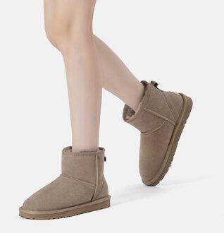 EVER AU Dames Leren Korte Laarzen - Ostrich Bruin