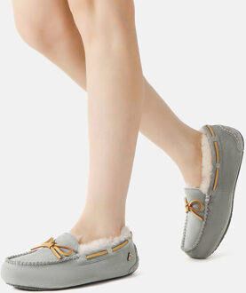 EVER AU Dames leren loafers – Crested Grijs - EU 43 / UK 9