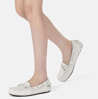 EVER AU Dames Leren Loafers - Grebes Wit