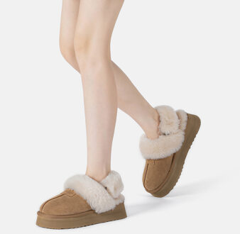 EVER AU Dames Leren Pantoffels Met Twee Afneembare Bandjes - Fantail Kastanjebruin - EU 40.5 / UK 7