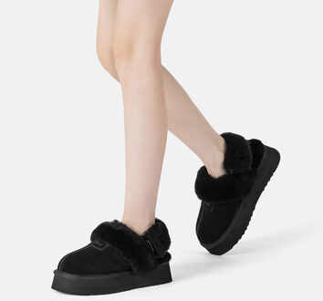 EVER AU Dames Leren Pantoffels Met Twee Afneembare Bandjes - Fantail Zwart - EU 40.5 / UK 7