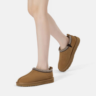 EVER AU Dames Leren Pantoffels - Wigeon Kastanjebruin