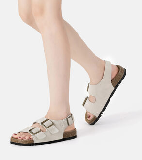 EVER AU Dames Leren Sandalen - Flame Crème - EU 38 / UK 5