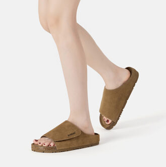 EVER AU Dames Leren Sandalen - Jacky Kastanjebruin - EU 39/ UK 6