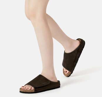 EVER AU Dames Leren Sandalen - Jacky - maat Chocoladebruin