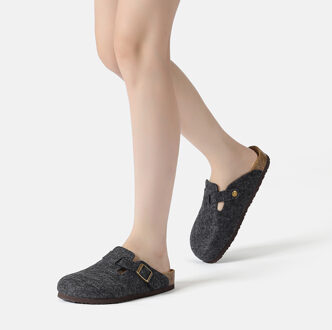 EVER AU Dames Leren Sandalen - Nightjar - maat Zwart