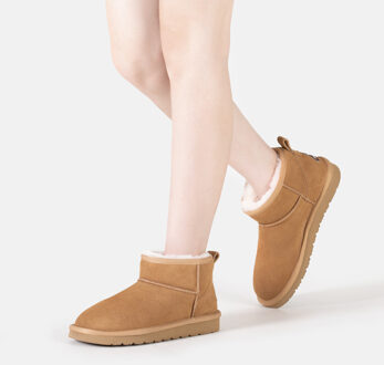 EVER AU Dames Ultra Mini Klassieke Laarzen-FINCH Kastanjebruin - EU 43 / UK 9