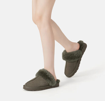 EVER AU Damespantoffels-RAVEN Bruin/groen - EU 40.5 / UK 7