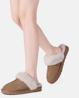 EVER AU Damespantoffels-RAVEN Kastanjebruin - EU 38