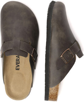 EVER AU Heren Hardhead Leren Comfort Klomp Sandalen - Bruin Geolied Leer - EU 47.5 / UK 12