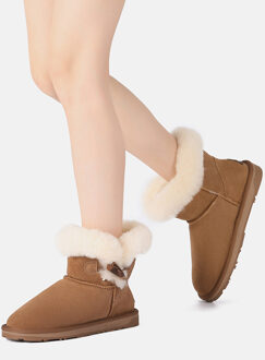 EVER AU mini-laarzen met hoornschakelaar voor dames-ROBIN Kastanjebruin