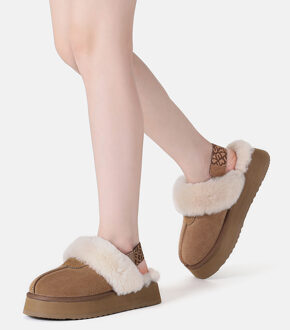 EVER AU Platformpantoffels met verwijderbare riem voor dames-WAGTAIL Kastanjebruin