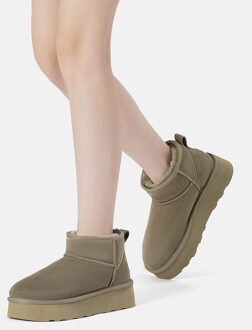 EVER AU Ultra Mini-platformlaarzen voor dames-HERON Bruin/groen - EU 39/ UK 6