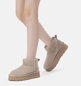 EVER AU Ultra Mini-platformlaarzen voor dames-HERON Zand - EU 40.5 / UK 7