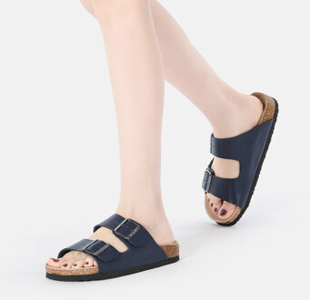 EVER AU Vrouwen Mallard Leren Tweeling Gesp Sandalen - Navy Leer - EU 37 / UK 4