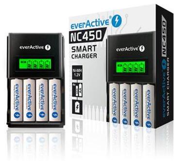 EverActive NC-450 batterijlader - 4x AAA/AA - Zwart