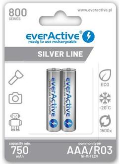 EverActive Silver Line EVHRL03-800 Oplaadbare AAA batterijen 800mAh - 2 stuks.