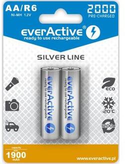 EverActive Silver Line EVHRL6-2000 Oplaadbare AA batterijen 2000mAh - 2 stuks.