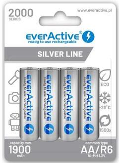 EverActive Silver Line EVHRL6-2000 Oplaadbare AA batterijen 2000mAh - 4 stuks.