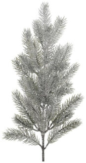 Everlands 1x stuks kersttakken/dennentakken 52 cm groen met sneeuw kerstversiering - Decoratieve tak kerst