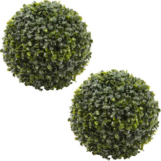 Everlands 2x stuks buxus bol kunstplanten - D36 cm - groen - kunststof