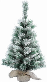 Everlands Finley Kunst kerstboom - klein - besneeuwd - 60 cm - kunstboom - D36 cm
