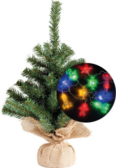 Everlands Kerstboom 45 cm - incl. ruimte/space verlichting snoer 165 cm - Kunstkerstboom Groen