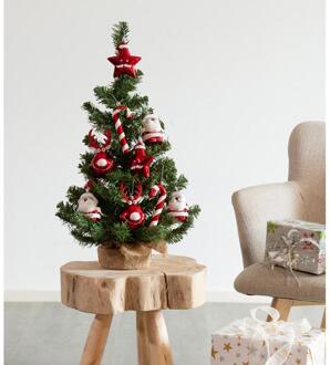 Everlands Kerstboom - kunst - mini - inclusief versiering - 60 cm Groen