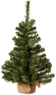 Everlands Kerstboom-kunstboom - in jute zak - 60 cm Groen