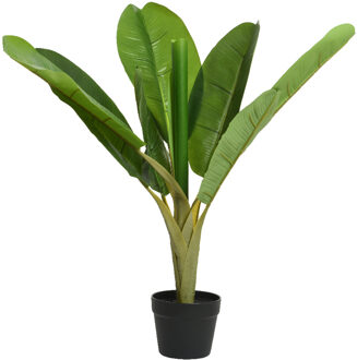 Everlands Kunst bananenplant in pot - H75 cm - groen