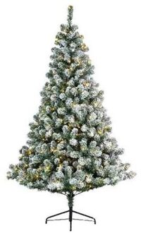 Everlands Kunst kerstboom - H150 cm - met sneeuw en verlichting - Imperial pine Groen