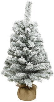Everlands kunst kerstboom - H60 cm - met sneeuw - kunstboom - jute zak - Imperial