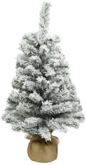 Everlands kunst kerstboom - H75 cm - met sneeuw - kunstboom - Kunstkerstboom Groen