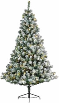 Everlands Kunst kerstboom Imperial pine met sneeuw en verlichting 180 cm Groen