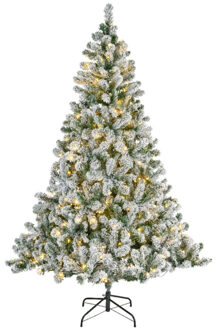 Everlands Kunst kerstboom Imperial pine met sneeuw en verlichting 210 cm Groen