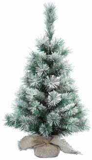 Everlands kunst kerstboom - mini - in jute zak - 75 cm Multi