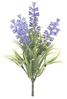 Everlands kunstbloemen tak lavendel - paars - D7 x H26 cm - Kunstbloemen