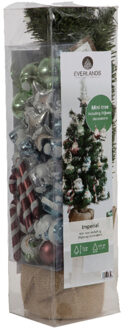 Everlands Kunstboom/kunst kerstboom inclusief kerstversiering 60 cm Groen