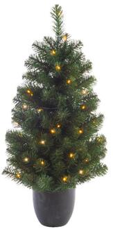 Everlands Kunstboom/kunst kerstboom met verlichting 120 cm - Kunstkerstboom Groen