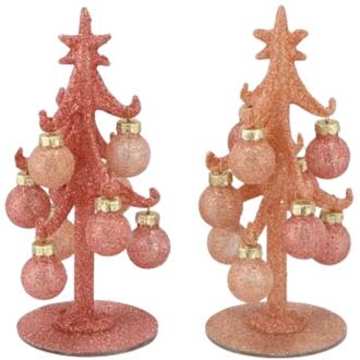everlands kunstkerstboom Sparkly nude 15cm 2 assorti verschillende